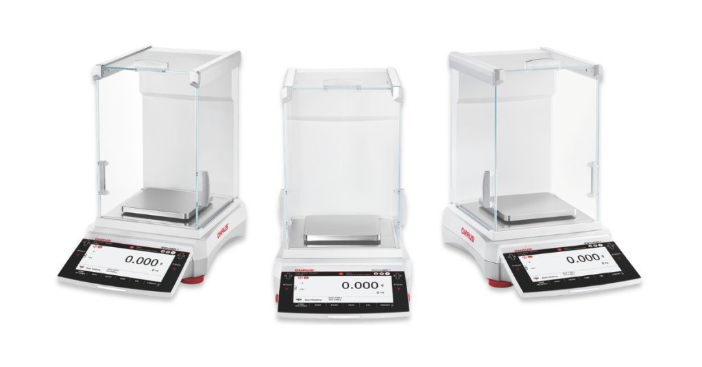 OHAUS Explorer precision laboratory balance with draftshield and advanced weighing technology